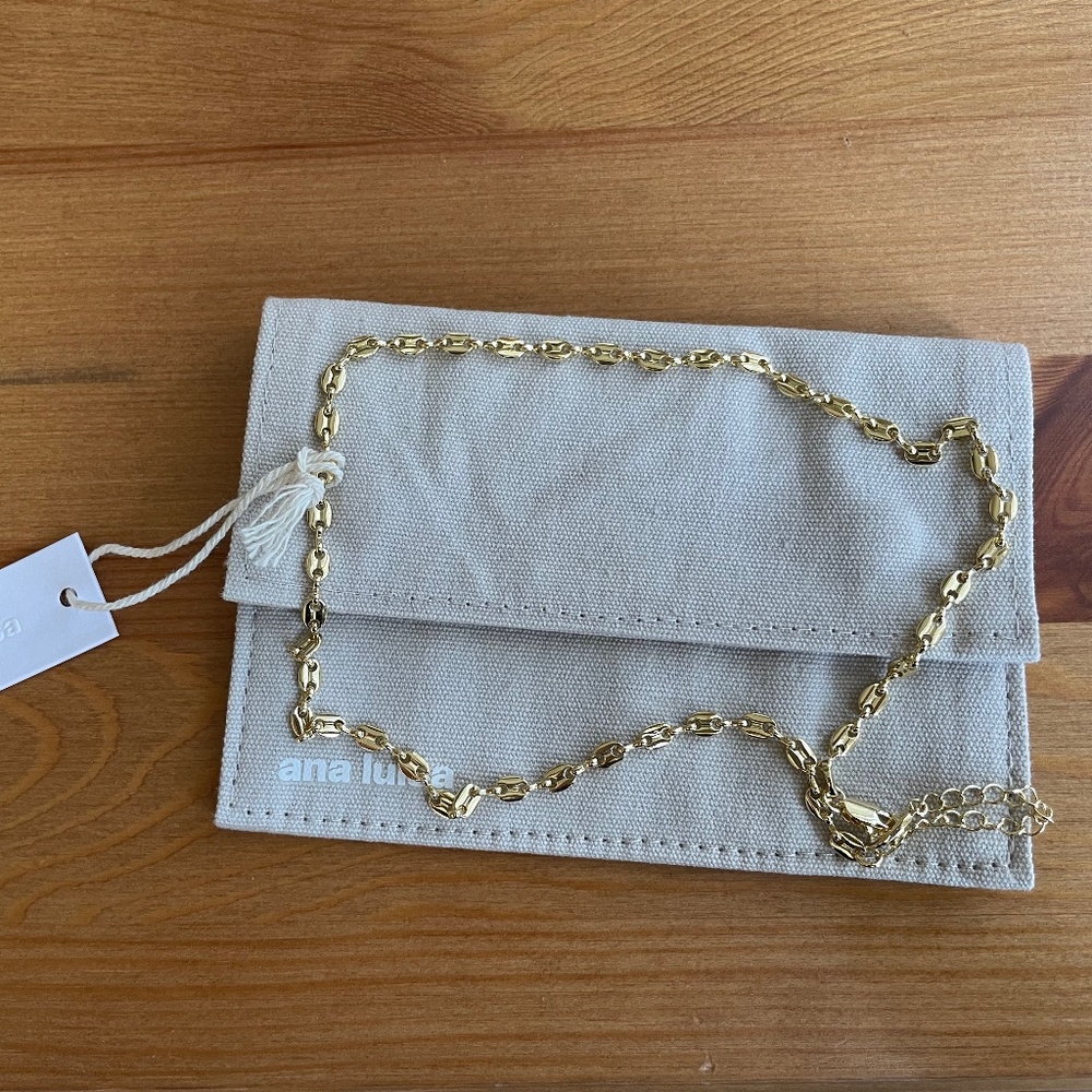 14k Gold Plated Ana Luisa Anchor Chain Necklace